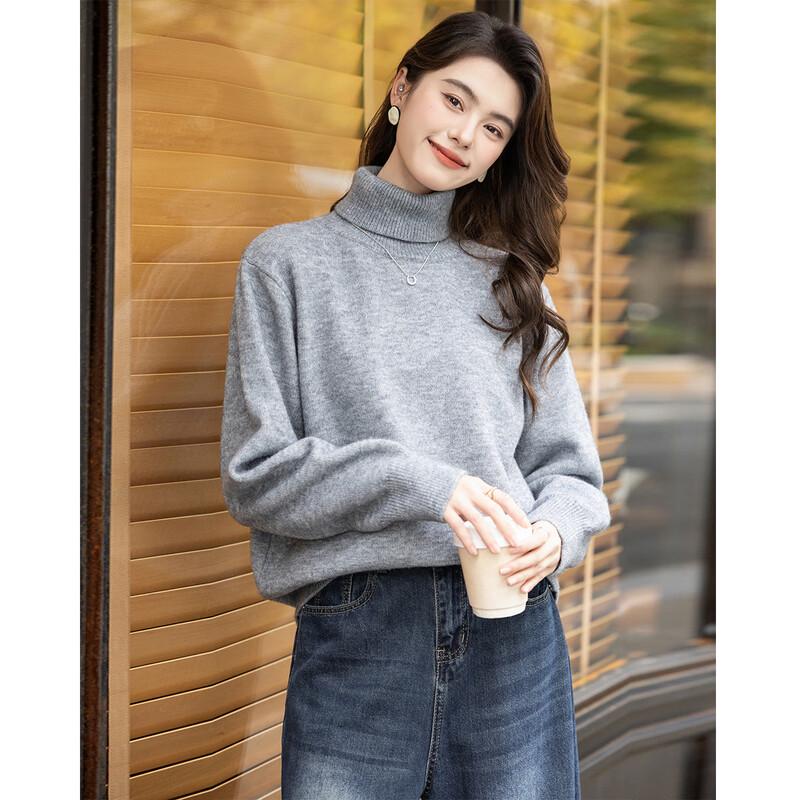 Mokana Women's High-Neck Long Sleeve Knit Sweater MKNJD3041