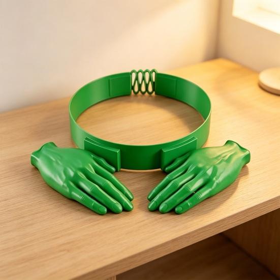 Hands-Free Sun Visor Adjustable Buckle Headband Palm-Shaped Design Sun Hat Photo Prop Headwear Holiday Party