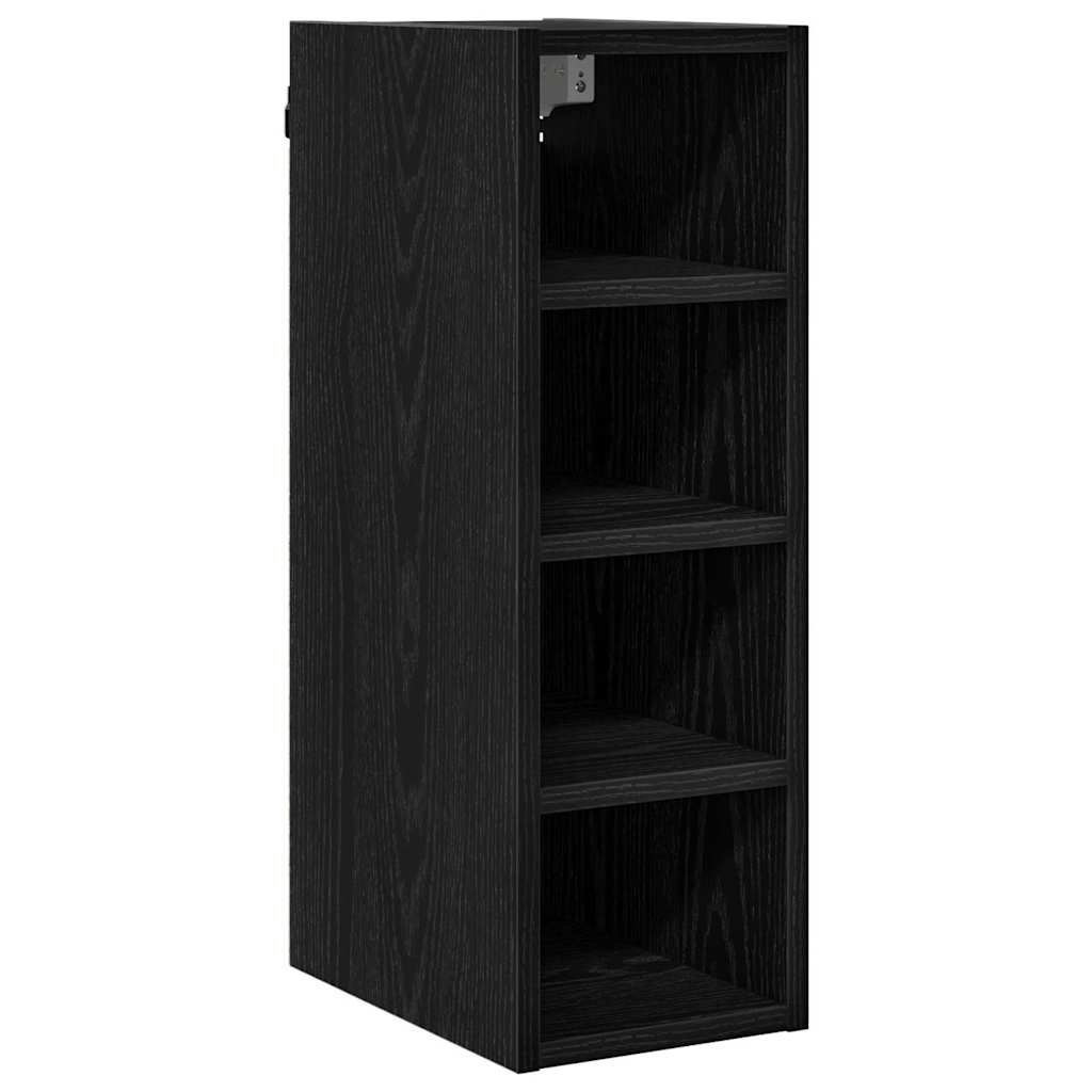Wall Mounted Cabinet with Shelf Black Oak Effect 20 x 29.5 x 60 cm