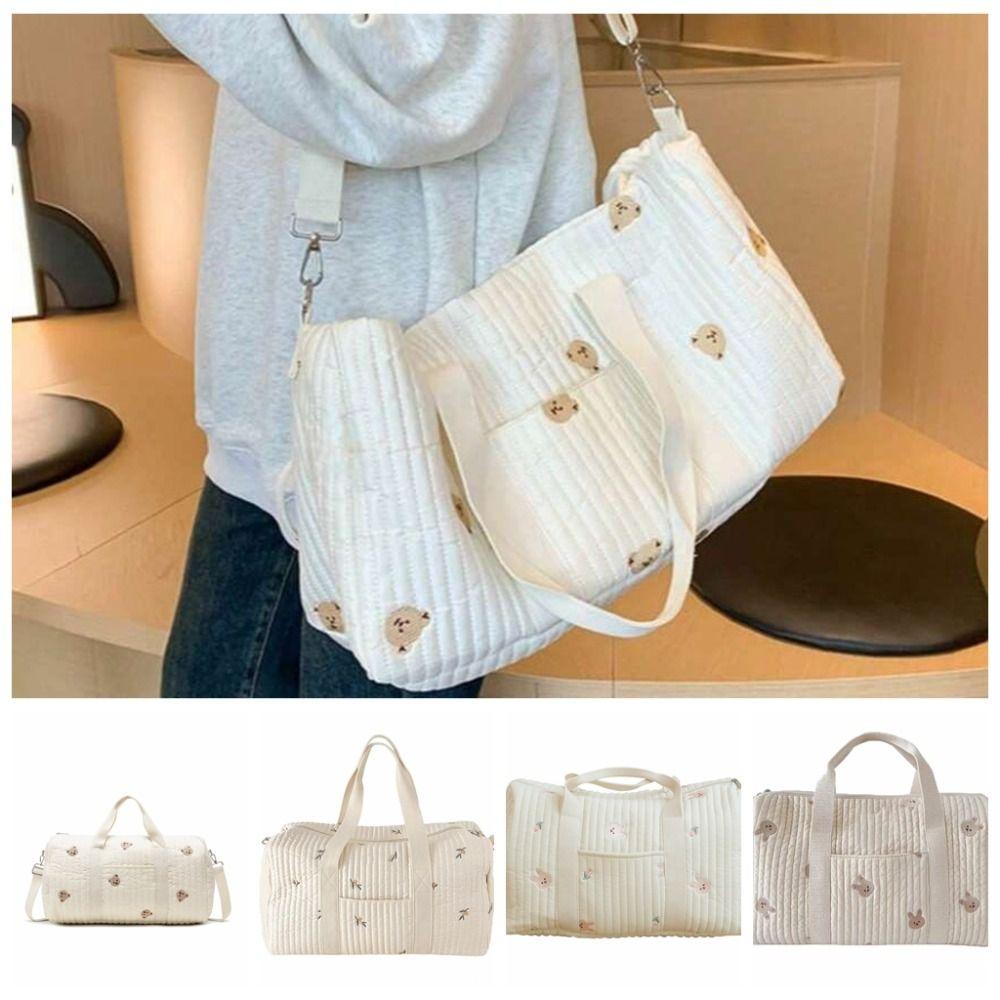 Multi Functional Embroidered Travel Bag Large Capacity Cute Mommy Bag Travel Luggage Bag  Business