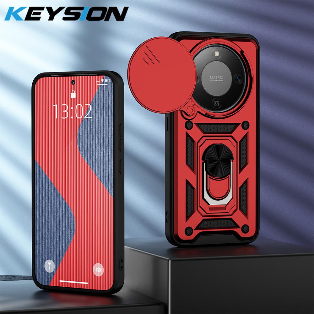 

KEYSION Противоударный чехол для HONOR X9d 5G Защита объектива камеры-слайдера Металлическая кольцевая подставка Чехол для телефона для Huawei Magic 8 Lite 5G for Honor X9d