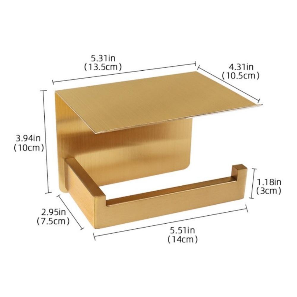 Wall Mount Toilet Paper Holder Stainless Steel Toilet Paper Rack Cell Phone Holder Bathroom Use