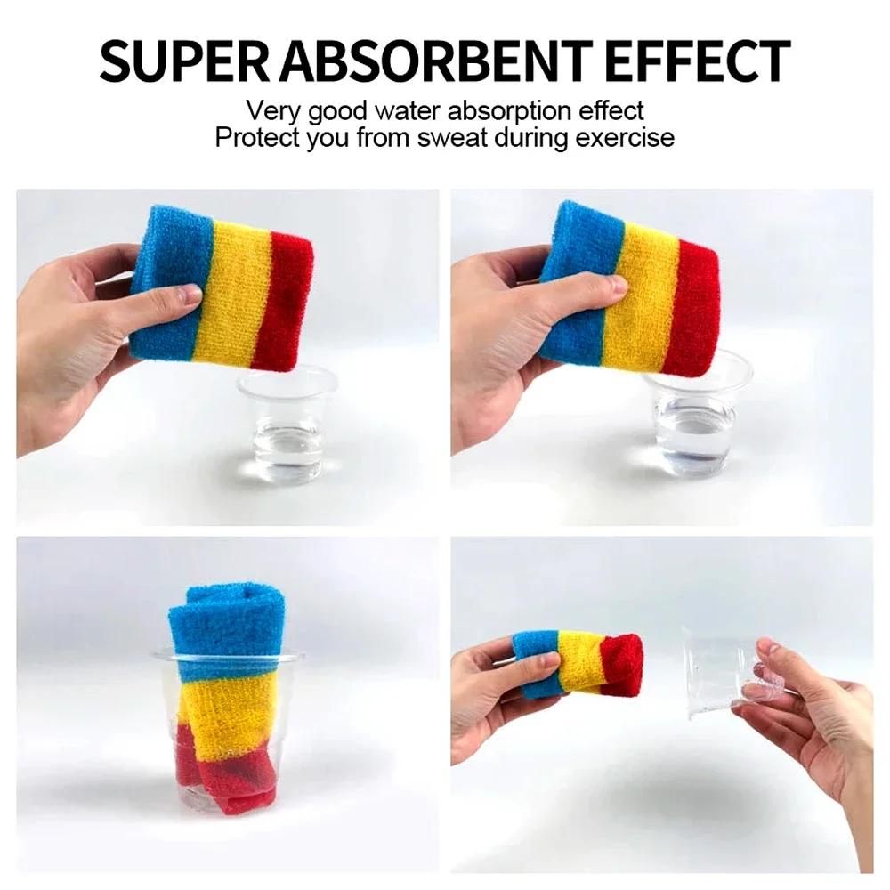 1 Pair Wrist Sweatbands for Men   Women, Moisture Wicking Thick Cotton Bands for Working Out, Gymnastics, Basketball, Football