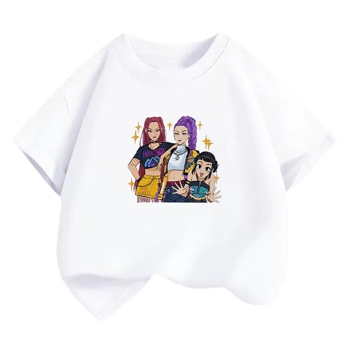 Lovely Girls Kpop Hunters Zoey Mira Rumi Rumi Mira Zoey Print T-shirt 110cm белый