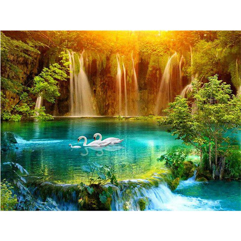 5D DIY Diamond Painting Mountain Landscape Diamond Embroidery Cross Stitch Kit Rhinestone Mosaic Home Decor