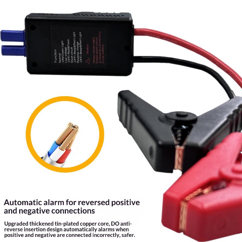 1Pcs Intelligent Clamp Booster 650A 12V Anti Reverse Connection Emergency Jumper Cable Clip With EC5 Plug Connector
