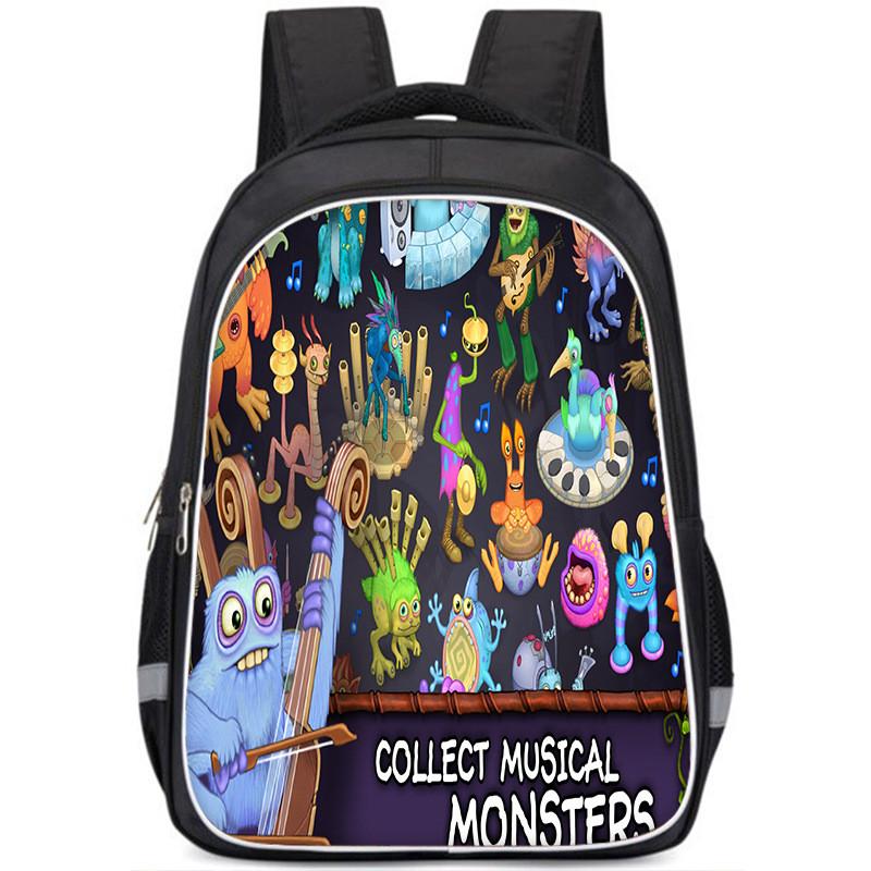 Durable Nylon My Singing Monsters Backpack With Vibrant Prints For School Kids