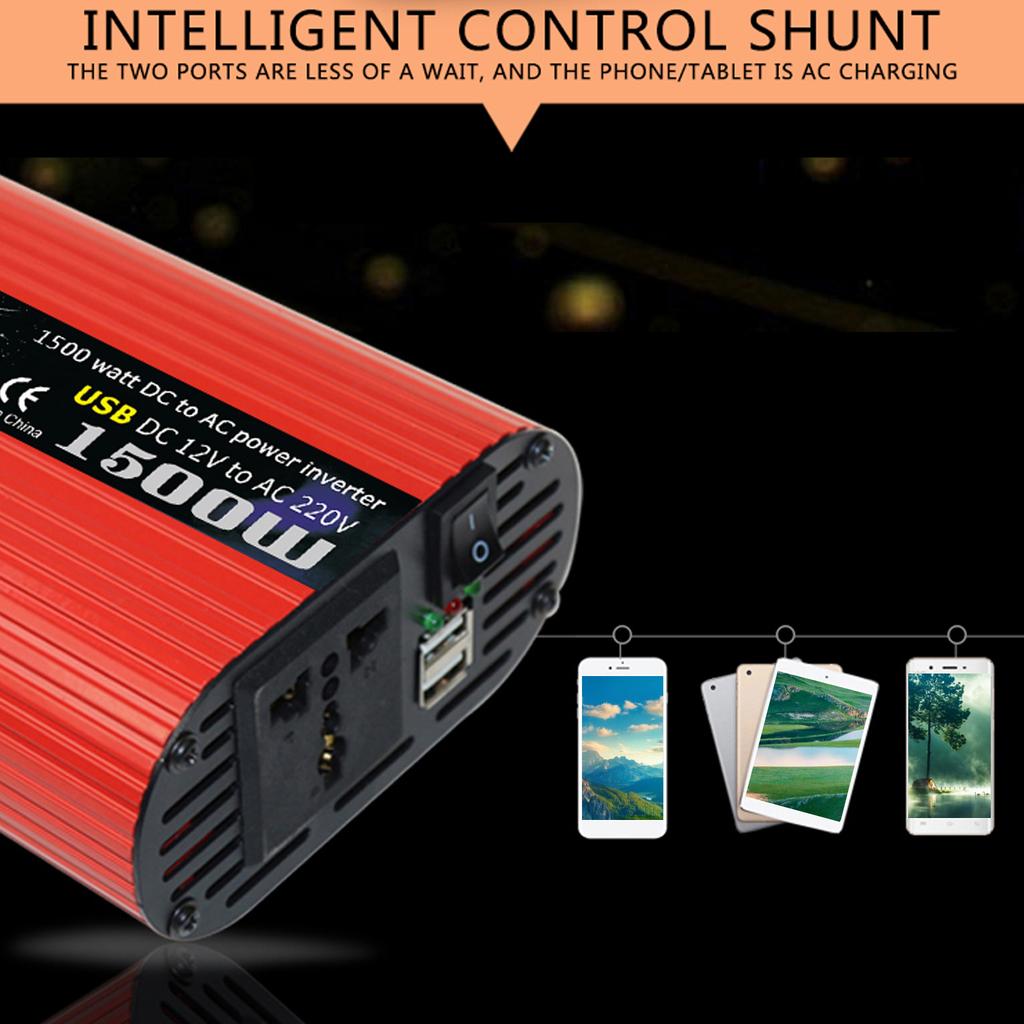 Solar Power Inverter Modified Sine Wave Power Inverter 2000W DC 12V to 220V 240V AC Power Inverter Dual USB Port for RV