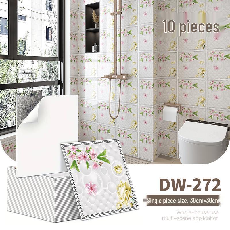 10-Pack Self-Adhesive Ceiling Stickers: Aluminum-Plastic Bathroom Decor Panels