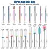 19pcs Nail Drill Bits Sets, 3/32 Inch Diamond Cuticle Electric Nail File and Ceramic Acrylic Gel Nail Bit Kit, Acrylic