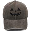Halloween Kürbis Smiley Gesicht Stickerei Gewaschen Used Baseballkappe Personalisierte Lässige Mütze für Männer und Frauen