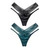 2 Pcs Postpartum Sheer Mesh Underwear for Women Low Waist See Through Thong Breathable Ultra Thin V String Panties
