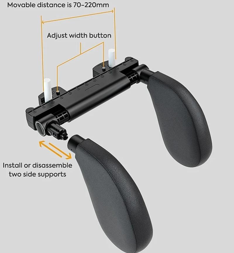 Ergonomic Car Headrest Cushion – Adjustable Strap, Washable Cover for Road Trips