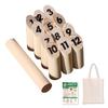 Newsones Wood Sticks with Carrying Bag and Japanese Instructions - Wooden, Nordic Style, for Outdoor Activities, Camping, Parks, Events (Scoreboard