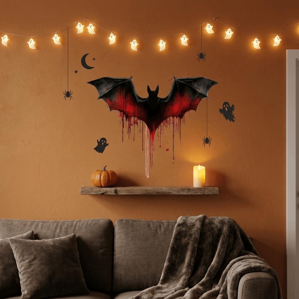 PVC Halloween Fledermaus Wandaufkleber Elektrostatische Gruselige Fledermaus Aufkleber Fensteraufkleber Fenster