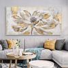 Golden Flower Abstract Home Decor Oil Painting Printed On Canvas Wall Art for Living Room Modern Posters Vintage Quadros Nordic