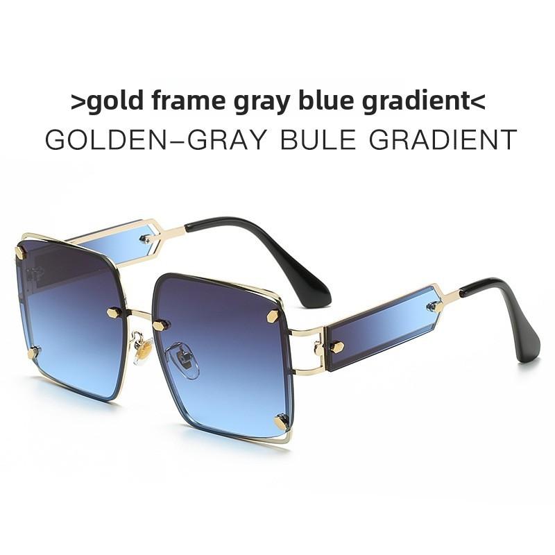Punk Rock Metal Frame Sunglasses With Uv400 Protection For Fashion And Outdoor Activities