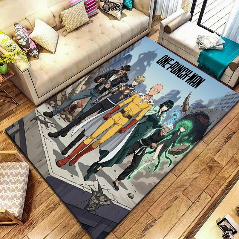 Onepunch Man Teppich für Wohnzimmer Schlafzimmer Zuhause Sofadekoration Kinder Spiel rutschfeste Bodenmatte