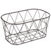 Bronze Steel Wire Storage Basket Geometric Pattern Bathroom Kitchen Closet Organizer Essentials Home Storage Solution