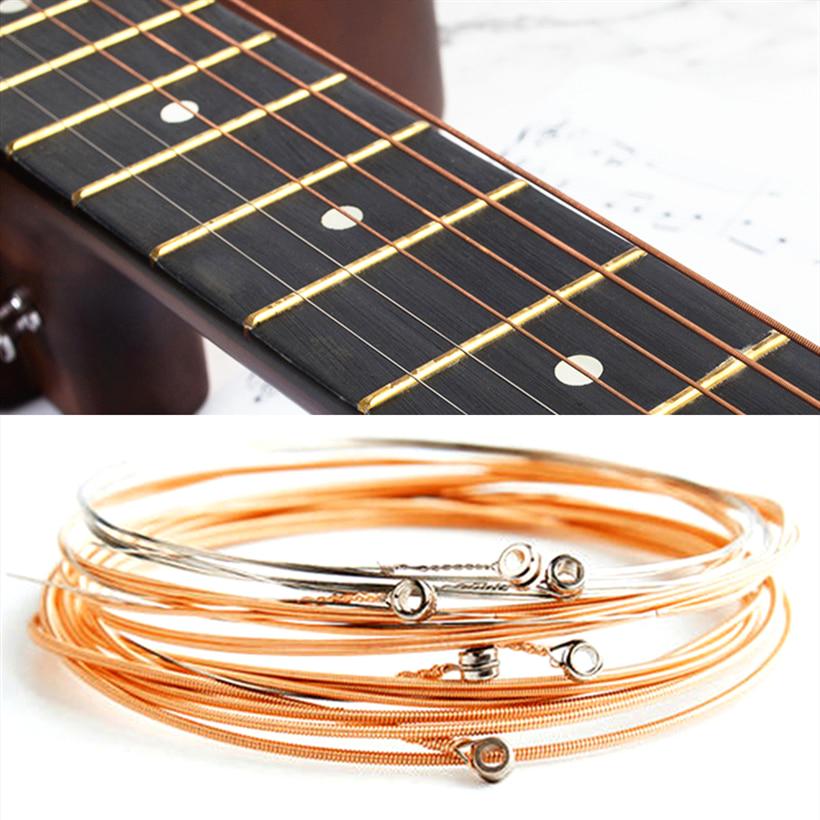 Folk Guitar 1-6 String Set, Brass And Red Copper Rust Resistant And Not Easily Broken, Independently Packaged String Accessories