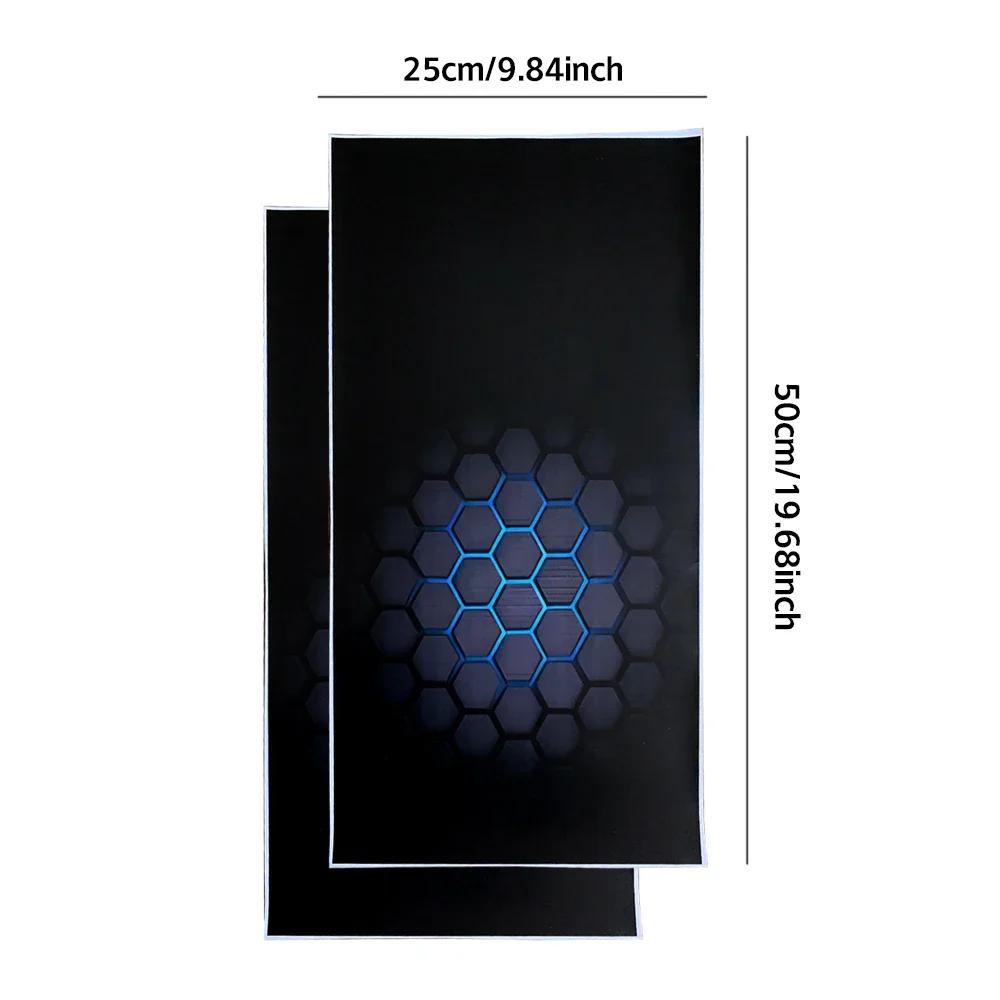 Door Panel Honeycomb Pattern Waterproof Decorative Film Self-adhesive Interior Decoration B Pillar Protector Auto Accessories