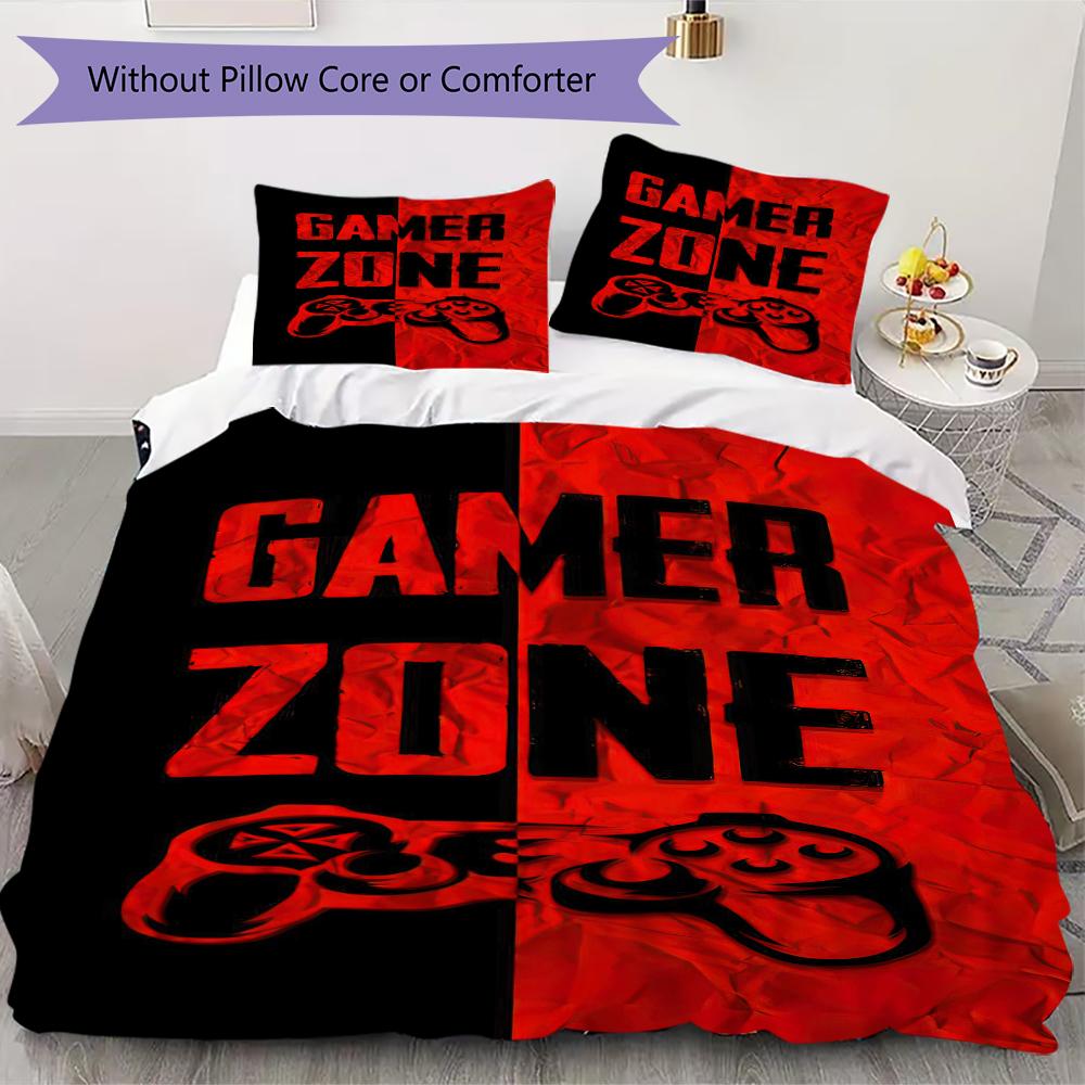 1PC Game Theme Bedding Quilt Set Quilt Cover Pillowcase Home Decoration Birthday Gift (1 * duvet cover + 2 * pillowcase, without core)A6