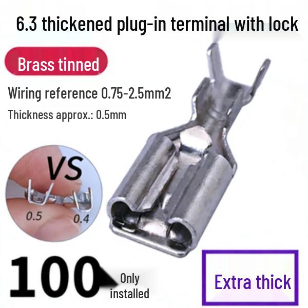 6.3mm Self-Locking Male-Female Electric Vehicle Spade Terminal Connector