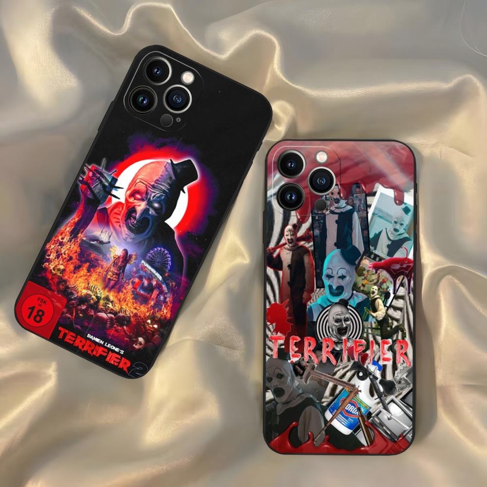 Horror Movie Terrifier Phone Case for Iphone 16 15 14 13 12 11 Pro Max Xr X Xs Mini 8 Plus SE 2022 Black Soft Silicone Cover