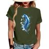 Women's Fashion Casual Printed Short Sleeve Round Neck Pullover Tops
