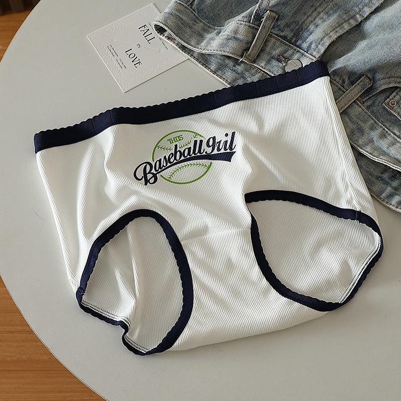 

Vitality Sports Style Panties with Letter Pattern High Waist and Abdominal Compression Triangle Women’s Panties one size джинсовий синього кольору