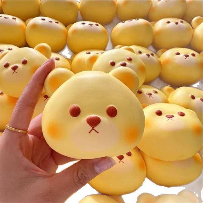 Squishy Cute Cartoon Simulated Bread Squeeze Toy Soft Stress Relief Slow Rising Sensory Fidget for Anxiety Gifts for Kids Adults