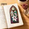 Floral Pattern Bookmark Stained Glass Flower Bookmark, Acrylic Suncatcher Plant Book Page Marker, Gifts for Bookish, Women Retro Style