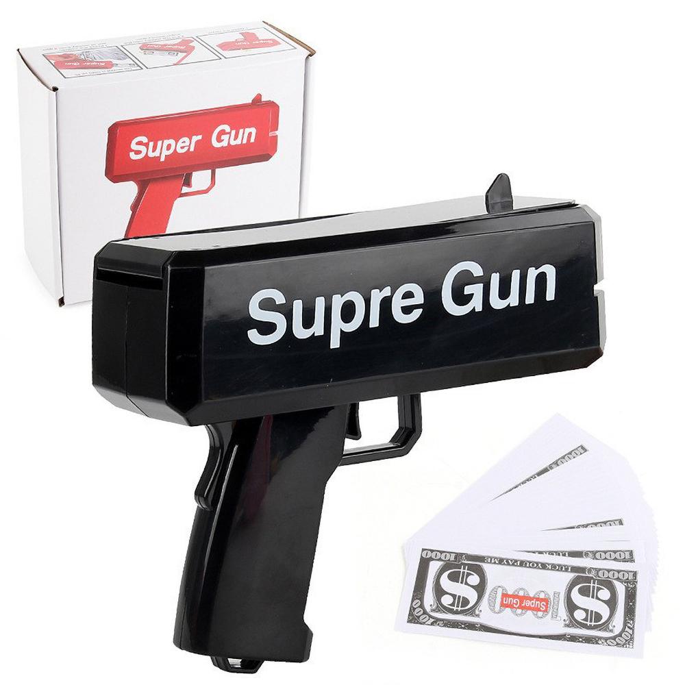 Money Shooter Toy Game Spray Banknote Gun Party Birthday Fun Supplies Toys Have 100 Banknotes Parent-child Children Toy Gun