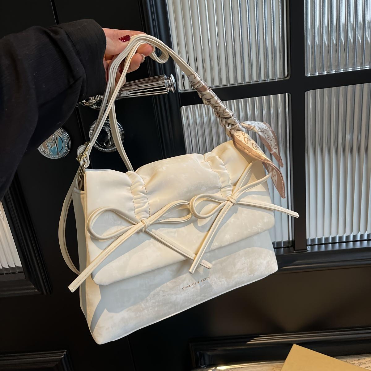 

Симпатичная сумка через плечо с бантом, милая сумка через плечо, женская модная сумочка и кошелек бежевый