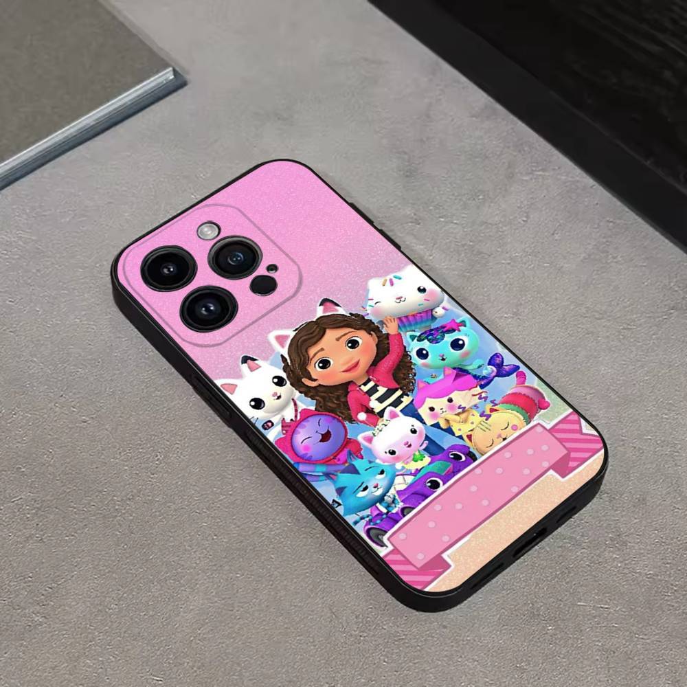 G-Gabbys Dollhouse Cute Phone Case For iPhone 16,15,14,13,12,11 Plus,Pro Max,XS,X,XR,SE,Mini,8,7,Soft Silicone Black Cover