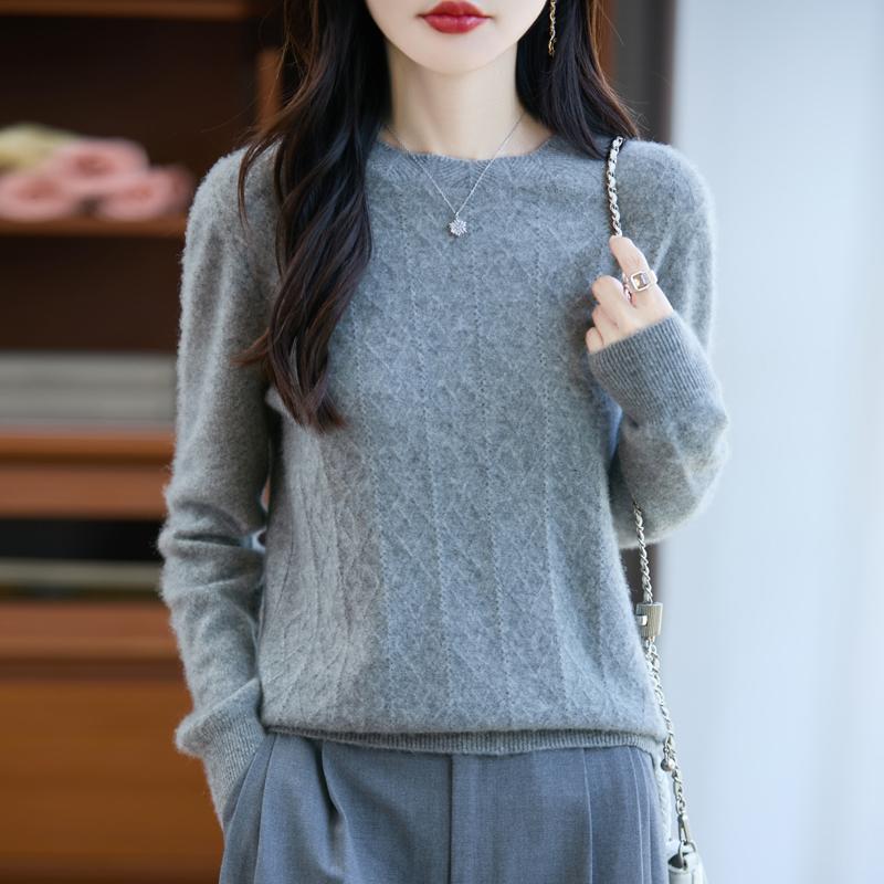 Dámský kašmírový svetr Kašmír Qinghe 30% kašmír 70% vlna podzimní a zimní pulovr hřejivý a módní