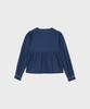 Alkialka Round Collar Shirring Blouse (Navy)