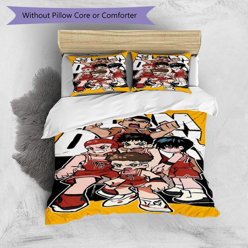 3pcs Duvet Cover Set (1*Duvet Cover + 2*Pillowcase, Without Core), SLAM DUNK Print Bedding Set, Bedroom Decor, All‑Season, Birthday Gift