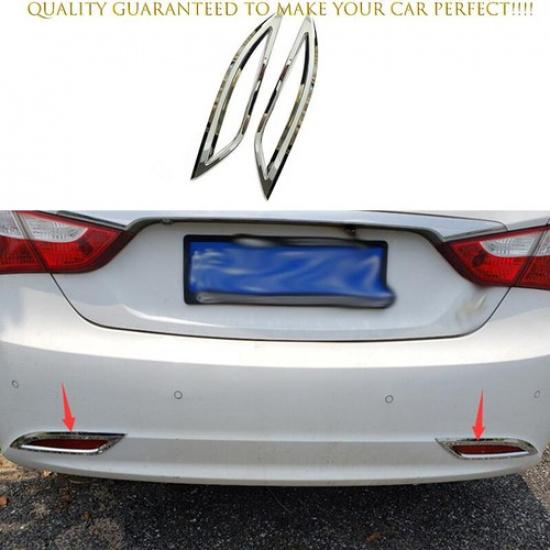 

For Hyundai Sonata 2011-2014 Chrome Style Rear Fog Light Lamp Frame Trim 2PCS
