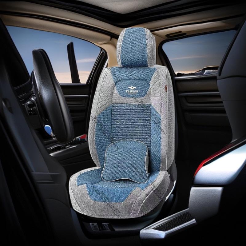 Autumn Chenille Linen Car Seat Cushion, Universal Full Surround, Fits Five-Seat Vehicles