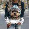 Cute Animal Cat Dog round-neck sweatshirt 3D Print Women Streetwear Autumn Fashion Sweatshirts Pullovers Woman Clothing