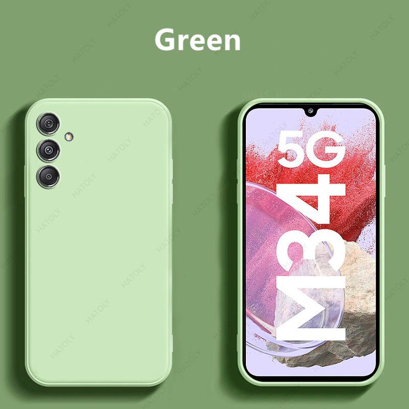 

Для Samsung Galaxy M34 5G Чехол Samsung M34 Чехол Жидкий Мягкий Силиконовый Чехол Для Samsung M34 A15 M54 M14 M04 A14 A24 A34 A54 For Samsung M54 5G зелёный