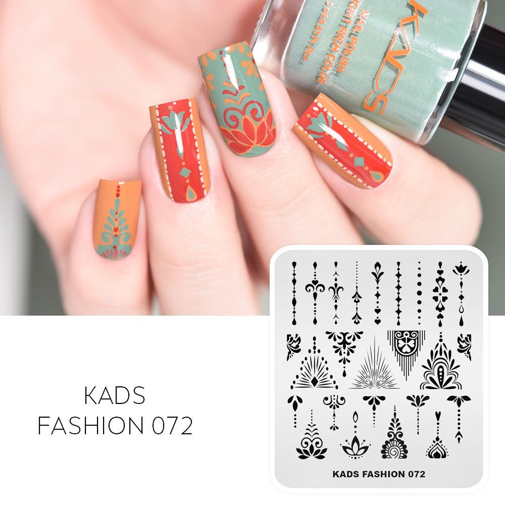kads Fashion 072 Nagelstempelplatten Nail Art Design DIY Stempelvorlage Klassische Linie Gepunktete Linie Design Nägel Werkzeuge