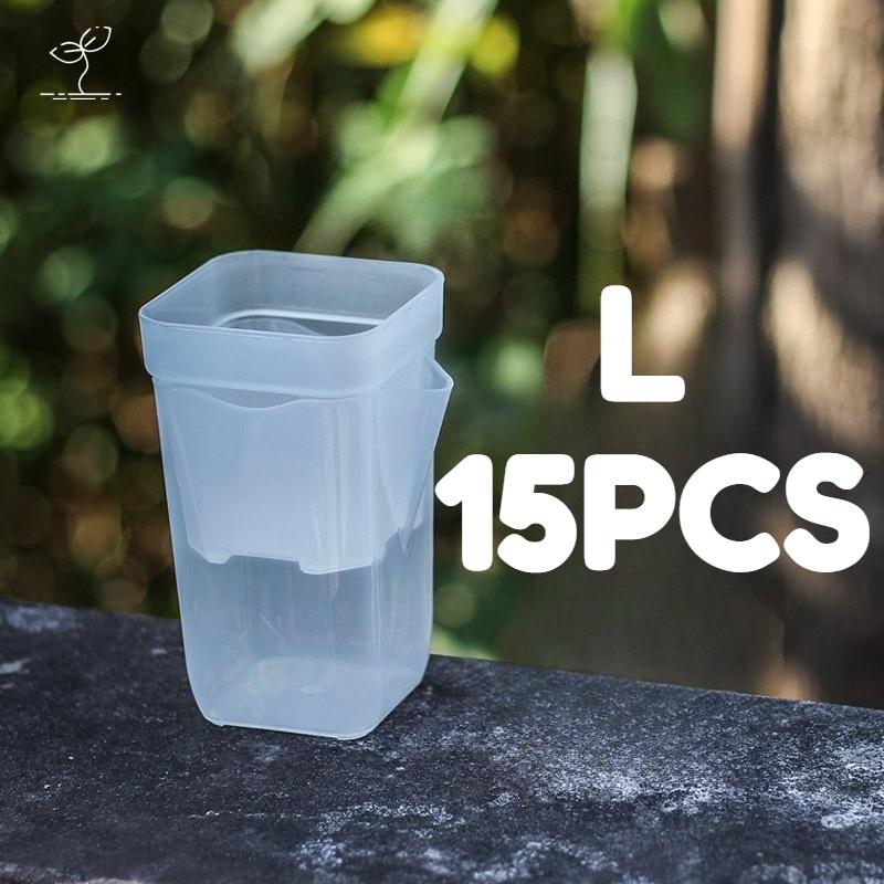 15pcs Self Watering Plant Pots Mini Seedlings Pots Flowerpot Translucent Plastic Planters Plant Propagation Pot with Reservoir