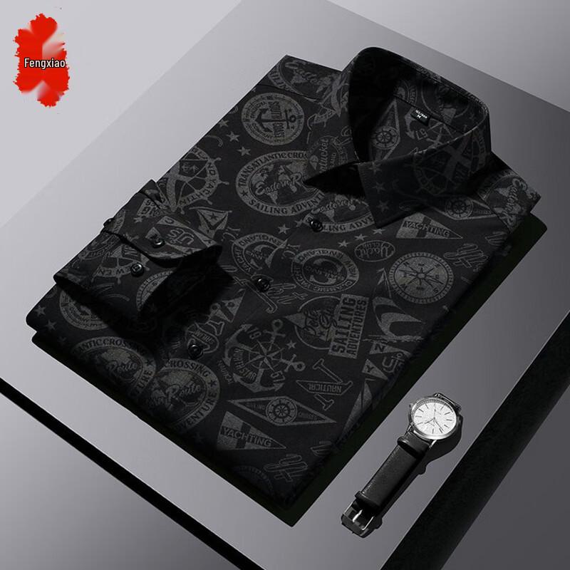 

Men s Floral Print Long Sleeve Shirt XL