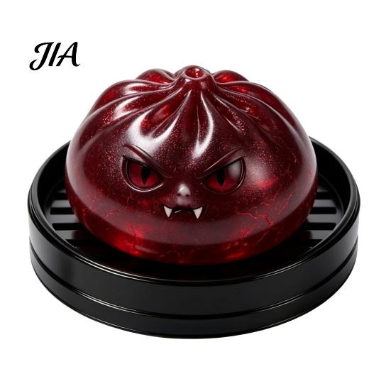 Soft Stress Balls Halloween Relief Dumpling Toy with Steamer, Glitter Ball Fidget Pumpkin Toys Toy, Anxiety Relieving Steamed Bun Squeeze for Holiday