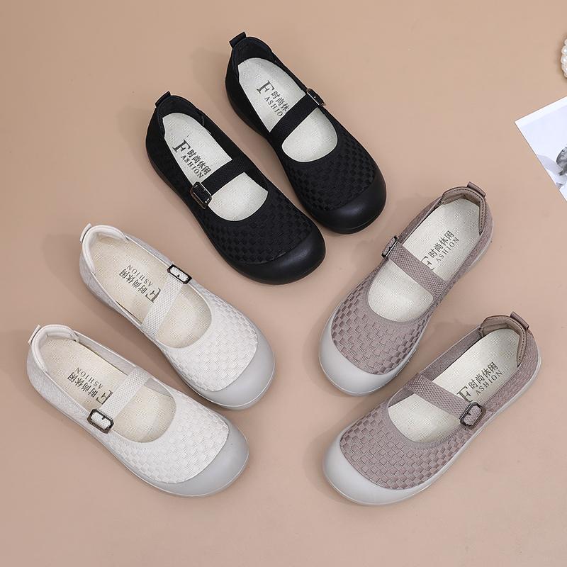 Women Mesh Sneakers Breathable Casual Shoes Wedge Platform Rocking Increasing Ladies Vulcanized Summer Elderly Shoes Large 42 So