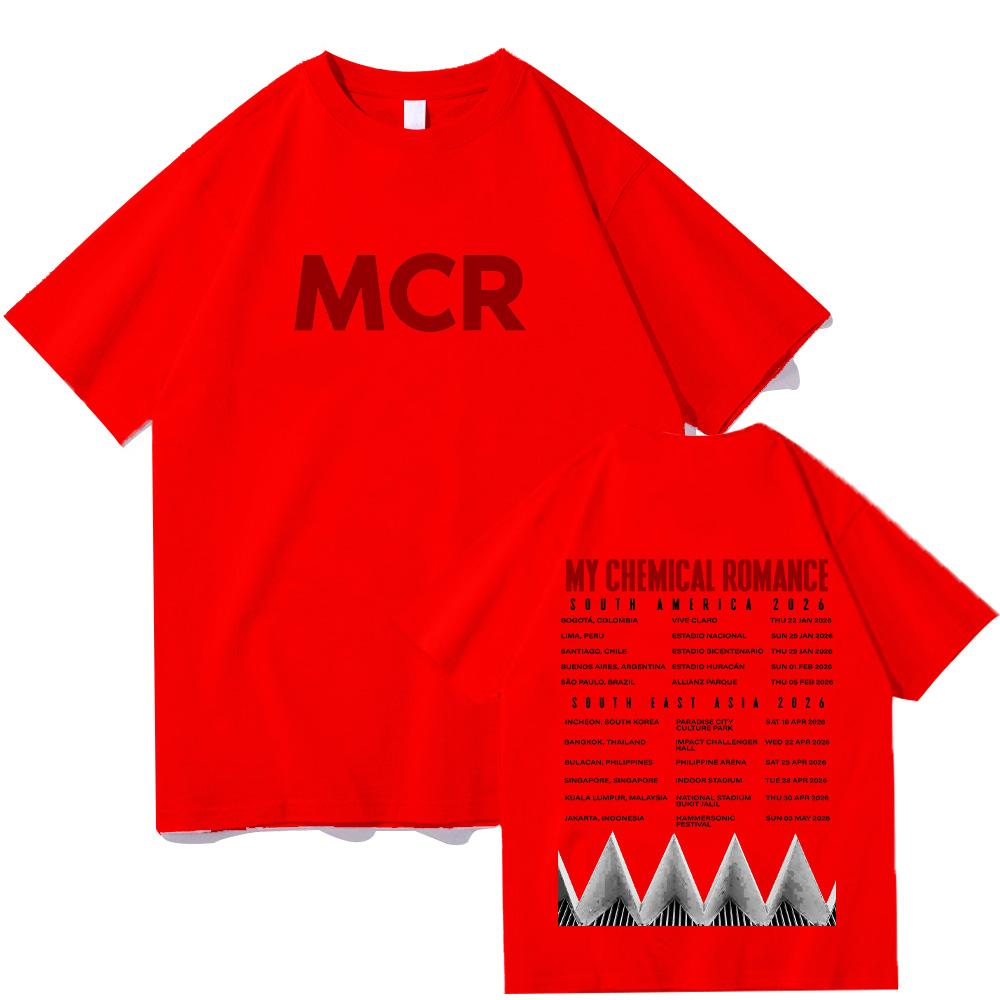 My Chemical Romance Tour 2026 Grafická trička Móda Harajuku Dámská Pánská Topy Léto Vysoce kvalitní Bavlna Krátký rukáv Y2K Trička