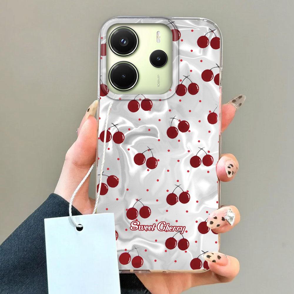 Summer Cherry Fruit Women Girls Phone Case for Xiaomi Redmi Note 14 13 12 11 11S 10 9 8 Pro 9C 13C 14C A5 A3 A4 A3X A1 A2 Cover