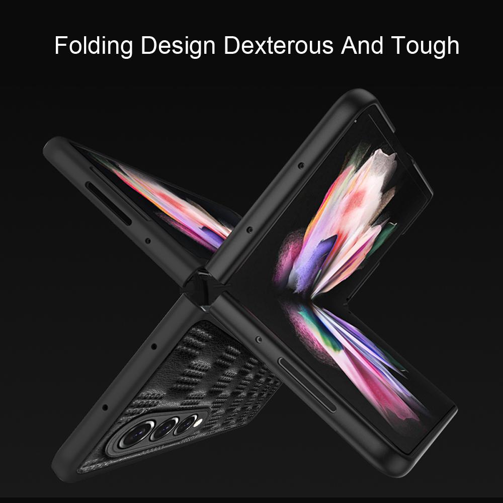 Comfortable Thin Leather Skin Case For Samsung Galaxy Z Fold 3 5g Fold3 Matte Feeling Protective Cover For Samsung Z Fold 3